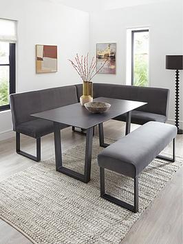 Very Home Nevada 160 Cm Long Dining Table + Corner Seat And Bench Dining Set - Grey - Fsc&Reg; Certified