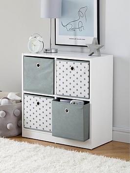 Very Home 4 Cube Storage Unit With Boxes - Grey/Stars - Fsc&Reg; Certified