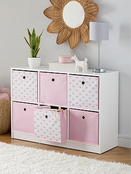 Very Home 6 Cube Storage Unit With Boxes - Pink/Hearts - Fsc&Reg; Certified