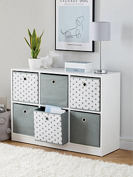 Very Home 6 Cube Storage Unit With Boxes - Grey/Stars - Fsc&Reg; Certified