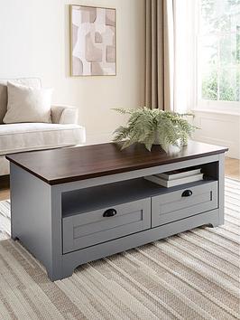 Very Home New Devon Storage Coffee Table - Grey/Walnut - Fsc Certified