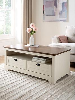 Very Home New Devon Coffee Table - Ivory/Walnut - Fsc Certified