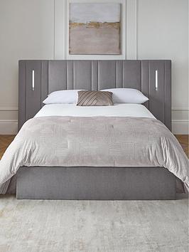 Very Home Hera Connect End Lift Ottoman Storage Bed With Led Lights And Mattress Options - Grey - Bed Frame Only