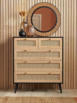 Birlea Croxley 5 Drawer Rattan Chest