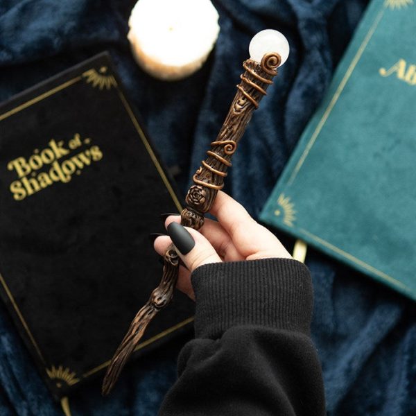 Energy Clearing Aura Quartz Crystal Wand with Pouch | Bed Sava