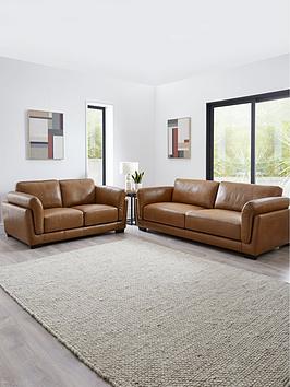 Very Home Morena Italian Leather 3 Seater + 2 Seater Sofa Set