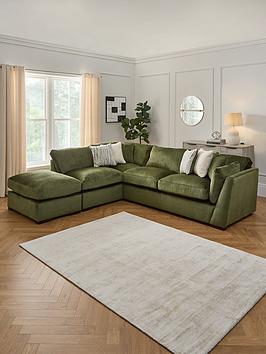 Very Home Anniston Fabric Left Hand Corner Chaise Sofa With Footstool - Made To Order In The Uk