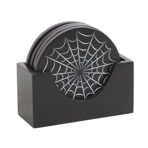 Black Spiderweb Coaster Set | Bed Sava