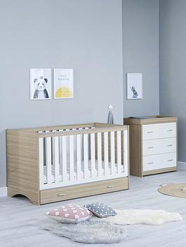 Babymore Veni 2 Piece Room Set With Drawer - Oak White