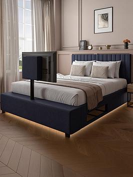 Xr Living Maisie Upholstered Tv Ottoman Bed With Underbed Lighting