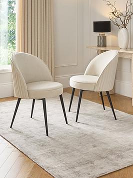 Very Home Mia Pair Of Pleated Dining Chairs - Fsc&Reg; Certified