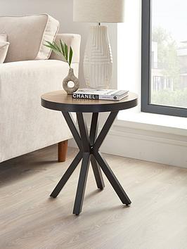 Very Home Oslo Round Side Table - Oak/Black - Fsc&Reg; Certified