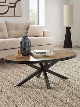 Very Home Oslo Oval Coffee Table - Oak/Black - Fsc&Reg; Certified