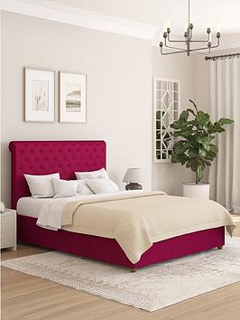 Aspire Zahra Velvet Ottoman Bedframe  - Bed Frame With Memory Mattress