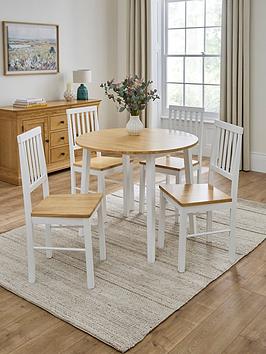Very Home Michigan Drop Leaf Round Dining Table &Amp; 4 Michigan Chairs - Fsc&Reg; Certified