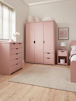 Very Home Aspen 3 Piece Package - 3 Door, 2 Drawer Wardrobe, 4 + 2 Chest And Bedside Table - Pink