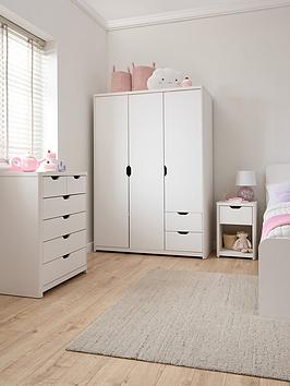 Very Home Aspen 3 Piece Package - 3 Door, 2 Drawer Wardrobe, 4 + 2 Chest And Bedside Table - White Oak