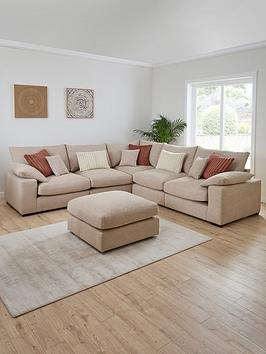 Very Home Aston Double Arm Mod Corner With Footstool - Made To Order In The Uk