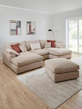 Very Home Aston U-Shape Mod Sofa With Footstool - Made To Order In The Uk