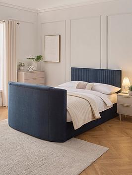 Very Home Prent Tv Bed With Voice Control And Mattress Options (Buy &Amp; Save!) - Blue - Bed Frame With Microquilt Mattress