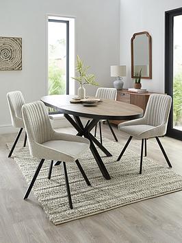 Very Home Oslo Extending 160-200Cm Dining Table &Amp; 4 Marlow Boucle Chairs