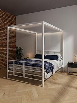 Xr Living Fern Four Poster Canopy Bed With Led Lighting - Double