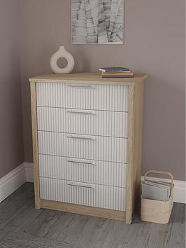 One Call Arvon Ready Assembled 5 Drawer Chest