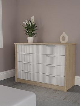 One Call Arvon Ready Assembled 4 Drawer Double Chest