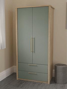 One Call Arvon Ready Assembled 2 Door Combi Wardrobe