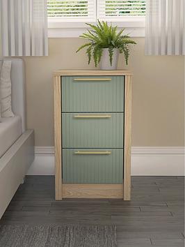 One Call Arvon Ready Assembled 3 Drawer Bedside Chest