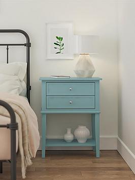 Dorel Home Franklin Accent Table With 2 Drawers Blue