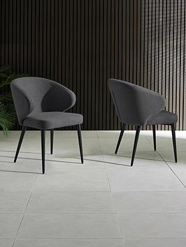 Julian Bowen Set Of 2 Marcus Dining Chairs - Dark Grey