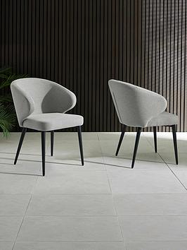 Julian Bowen Set Of 2 Marcus Dining Chair - Light Grey