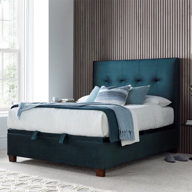 Kaydian Walkworth Ottoman Bed double 4'6ft 135x190 cm fabric/leather option:oatmeal fabric (100% polyester)