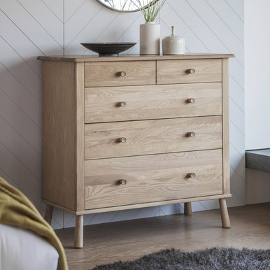 Nordic Oak 5 Drawer Chest