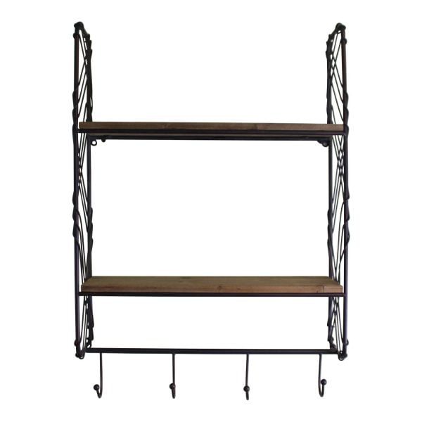 Industrial Style Wall Shelving Unit With Coat Hooks | Bed Sava