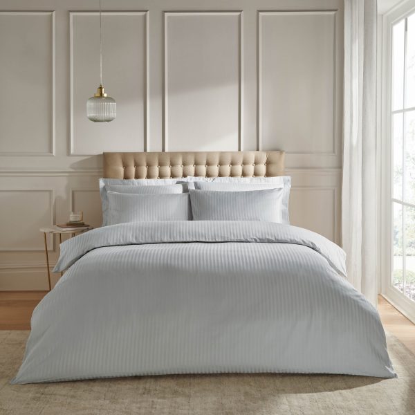 Catherine Lansfield 300 Thread Count Satin StripeFitted Sheet | Bed Sava
