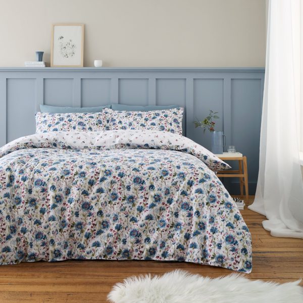 Bianca Brushed Cotton Ophelia Floral Reversible Duvet Cover Set | Bed Sava