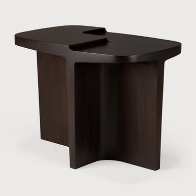Ethnicraft Dark Wood Side Table Brutalist
