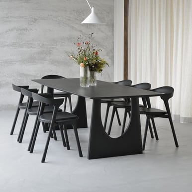 Ethnicraft Oak Geometric Black Dining Table large 250 x 100 x 76 cm