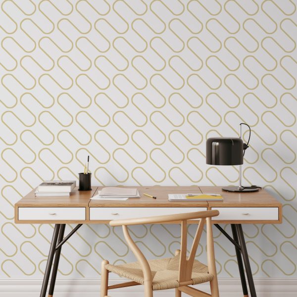 Catherine Lansfield Linear Curve Geometric Wallpaper | Bed Sava