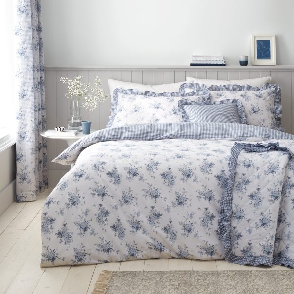 Catherine Lansfield Lucie Floral Frill Reversible Duvet Cover Set with Pillowcases | Bed Sava
