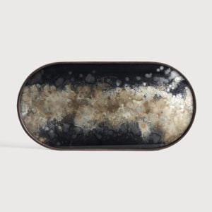 Ethnicraft Black Organic Glass Tray | Bed Sava