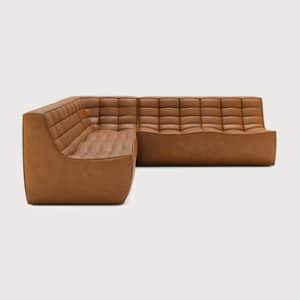 Ethnicraft Tan Leather Sofa 701 Set 5 Left | Bed Sava