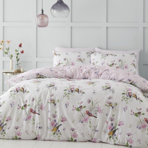 Catherine Lansfield Songbird Reversible Duvet Cover Set with Pillowcases | Bed Sava