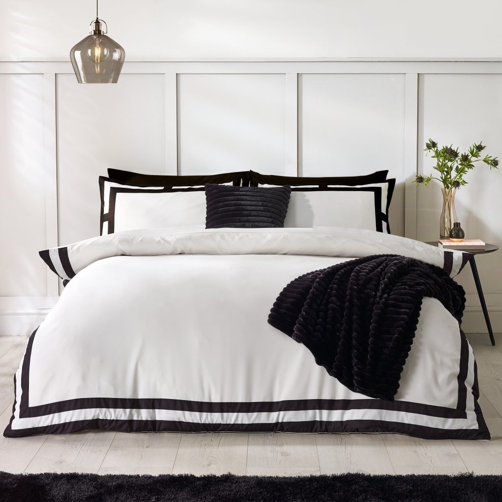 Catherine Lansfield So Soft Mono Panel Duvet Cover Set with Pillowcases | Bed Sava
