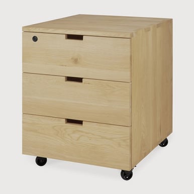 Ethnicraft Oak Desk Drawer Unit Billy