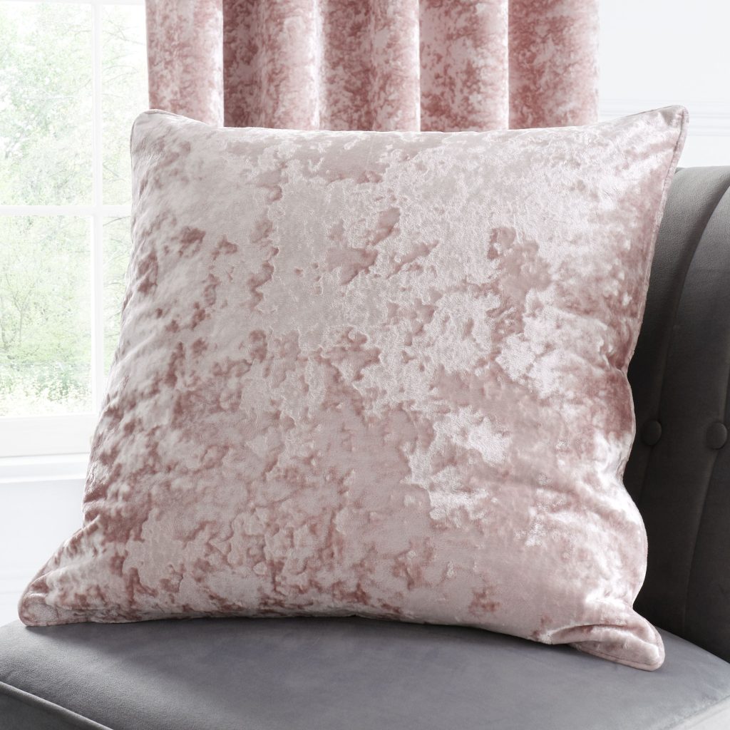 Catherine Lansfield Crushed Velvet Diamante Cushion | Bed Sava