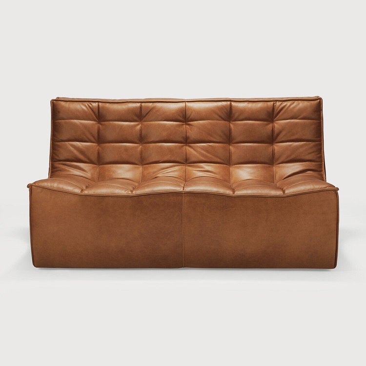 Ethnicraft N 701 Modular Sofa - Leather old saddle leather 2 seater