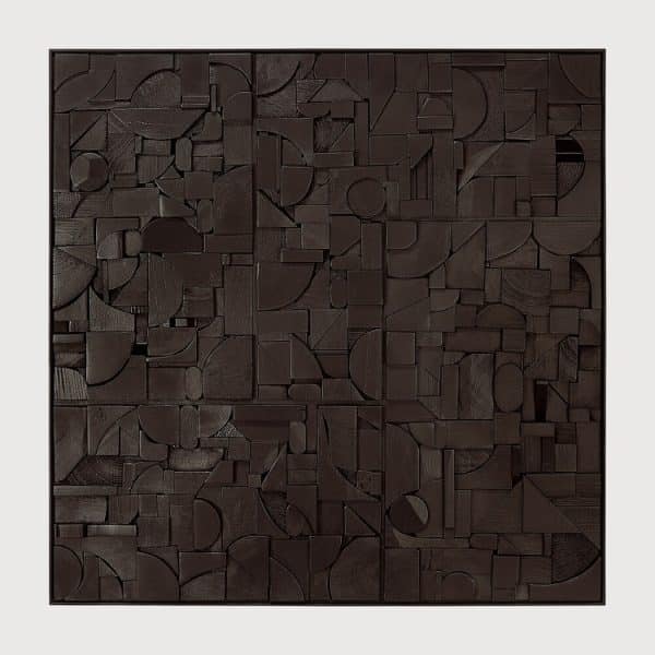Ethnicraft Bricks Wall Art  Black 100 x 100 cm | Bed Sava